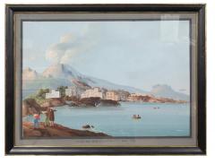 Set Of Six Neapolitan Framed Gouaches Of Vesuvius - 4474323