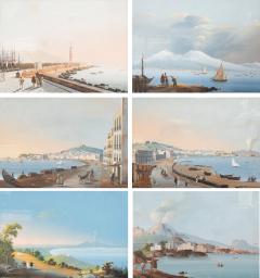 Set Of Six Neapolitan Framed Gouaches Of Vesuvius - 4475623