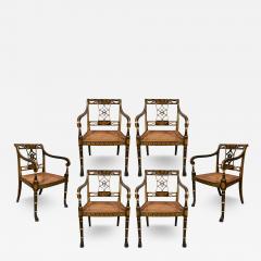 Set Of Six Regency Painted Armchairs - 4189211