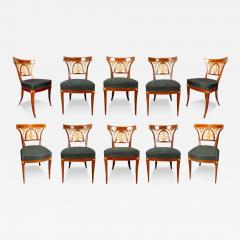 Set Of Ten Baltic Neoclassical Mahogany And Giltwood Dining Chairs - 3745722