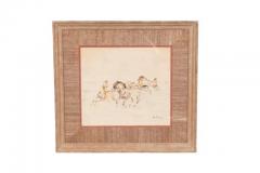 Set Of Three Framed Equestrian Watercolors By Denes De Holesch - 4137770