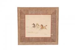 Set Of Three Framed Equestrian Watercolors By Denes De Holesch - 4137806