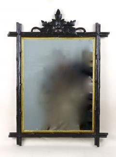 Set Of Two 19th Century Rustic Black Forest Wall Mirrors Gilt Bars DE ca 1870 - 3921395