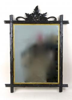 Set Of Two 19th Century Rustic Black Forest Wall Mirrors Gilt Bars DE ca 1870 - 3921399