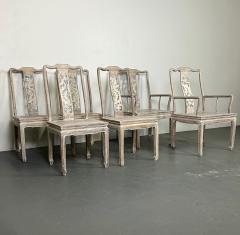 Set Six Chinese Chippendale Whitewashed Dining Chairs Carved Dragons Rosewood - 2952596
