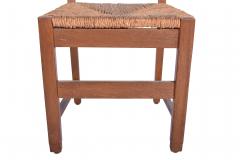 Set Six Oak Ladderback Rush Seat Country French Dining Chairs 19 20th C  - 1875057