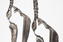 Set Two Cast Aluminum Modernist Abstract Sculptures - 1230305