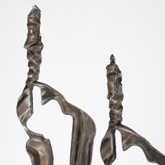 Set Two Cast Aluminum Modernist Abstract Sculptures - 1230306
