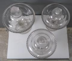 Set c1880 Gillinder Sons Frosted Lion Glass Compotes Philadelphia - 2243269