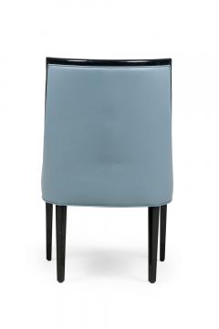 Set of 10 American Contemporary Blue Leather Armchairs - 4172505