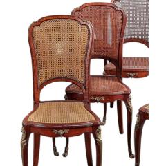 Set of 10 Antique Louis XV Gilt Bronze Mounted Cane Walnut Dining Chairs - 4439795