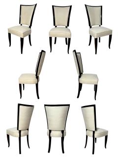 Set of 10 Art Deco Dining Chairs Lacquer Alcantara Paris circa 1930 - 4714448