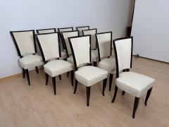 Set of 10 Art Deco Dining Chairs Lacquer Alcantara Paris circa 1930 - 4714449