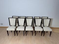 Set of 10 Art Deco Dining Chairs Lacquer Alcantara Paris circa 1930 - 4714451