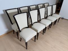 Set of 10 Art Deco Dining Chairs Lacquer Alcantara Paris circa 1930 - 4714452