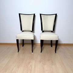 Set of 10 Art Deco Dining Chairs Lacquer Alcantara Paris circa 1930 - 4714456