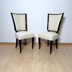 Set of 10 Art Deco Dining Chairs Lacquer Alcantara Paris circa 1930 - 4714457