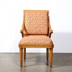 Set of 10 Art Deco Director Style Dining Chairs in Hand rubbed Oak - 3108959