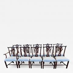 Set of 10 Burton Ching Chippendale Mahogany Dining Chair Set - 4383632