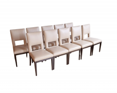 Set of 10 Christian Liaigre Style Leather Chairs - 4817043