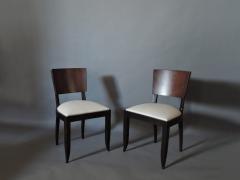 Set of 10 Fine French Art Deco Chairs Palissander and Stained Beech Side Chairs - 2004689