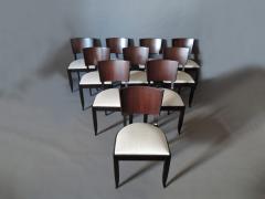 Set of 10 Fine French Art Deco Chairs Palissander and Stained Beech Side Chairs - 2004693
