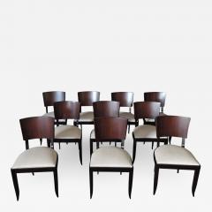 Set of 10 Fine French Art Deco Chairs Palissander and Stained Beech Side Chairs - 2010005