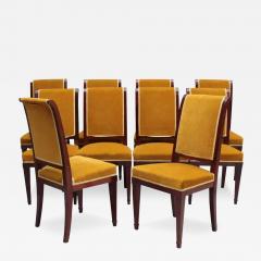 Set of 10 Fine French Art Deco Mahogany Dining Chairs - 3306979