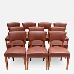 Set of 10 Fine French Art Deco Mahogany Dining Chairs - 3306974