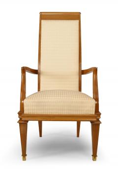Set of 10 French White Muslin Arm Chairs - 4625807