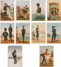 Set of 10 French prints of 19th C character international military figures - 4654583