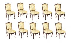 Set of 10 Louis XV Style Carved Dining Chairs - 3265129