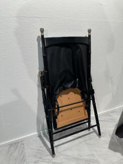 Set of 10 Mid Century Italian Folding leather Chairs 1960s - 3572881