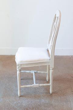 Set of 10 Swedish Painted Dining Room Chairs with Carved Splats and Upholstery - 4243313