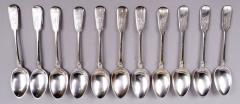 Set of 11 Antique Russian Aesthetic Silver Gilt Spoons C 1896 - 4045641