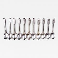 Set of 11 Antique Russian Aesthetic Silver Gilt Spoons C 1896 - 4048037