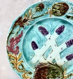 Set of 11 French Majolica Asparagus Plates - 2142478