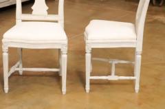 Set of 11 Swedish Painted Dining Room Chairs with Carved Splats and Upholstery - 3491337