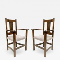 Set of 12 American Mission Oak Dining Arm Chairs - 1420502