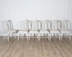 Set of 12 Early 20th Century Swedish Gustavian Style Dining Chairs - 4246254
