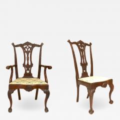 Set of 12 English Chippendale Mahogany Carved Chairs - 1421761