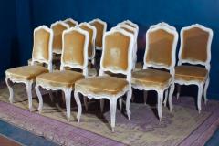 Set of 12 French 18th Century Ivory Painted Chairs - 3414818