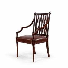 Set of 12 Georgian Style Open Diamond Backed Arm Chairs - 1402385