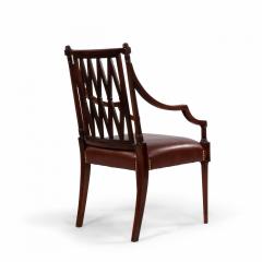 Set of 12 Georgian Style Open Diamond Backed Arm Chairs - 1402388