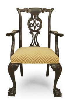 Set of 12 Irish George II Elm Wood Chenille Chairs - 1419217