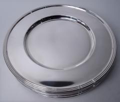 Set of 12 Italian Modern Silver 12 Inch Dinner Plates - 4537266
