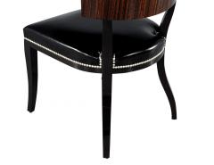 Set of 12 Macassar and Leather Dining Chairs by Philippe Hurel France - 3996131