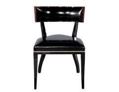 Set of 12 Macassar and Leather Dining Chairs by Philippe Hurel France - 3996132