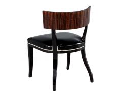 Set of 12 Macassar and Leather Dining Chairs by Philippe Hurel France - 3996135