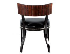 Set of 12 Macassar and Leather Dining Chairs by Philippe Hurel France - 3996137